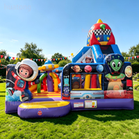 Château gonflable commercial en PVC sur le thème de la fusée spatiale, combo de châteaux sauteurs pour enfants à louer