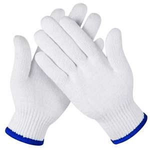 قفازات حماية عالية الجودة للرجال والنساء، قفازات حديقة محبوكة مضادة للانزلاق، قفازات قطنية بيضاء 10 جيج للعمل الصناعي - Product Image 5