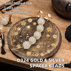 <span class=keywords><strong>Lovestory</strong></span> D324 - Cuentas espaciadoras de flor chapadas en oro de 18 quilates de acero inoxidable para collares y pulseras, componentes de joyería - Product Image 2