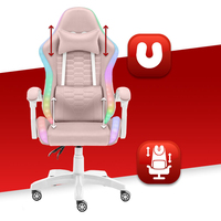 Fauteuil de Gaming LED RGB Rose pour Femme, Nouveau Modèle, Vente en Gros, Meilleure Vente, Fabrication OEM, Chaise de Bureau et de Domicile Colorée avec Lumières RGB pour Gamers
