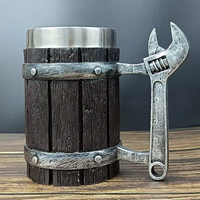 Gelas Bir Kayu Baru yang Kreatif, Gelas Bar Berkapasitas Besar, Gelas Air, dan Gelas Kayu Stainless Steel yang Dipersonalisasi