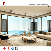 Ventanas abatibles de aleación de aluminio templado de diseño Visual ultra ancho de marca superior Aislamiento insonorizado Biseles estrechos Cortina de persiana