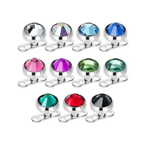 Tiny Dermal Anchor with Surgical Steel Implants Mirco Dermal Piercing Surface Tops Hide It Body FIne Jewellery 4/5/6/8mm