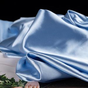 Nefes polyester kraliyet mavi saten kumaş katı renk ağır ipek saten kumaş elbiseler kadınlar için parti - Product Image 5