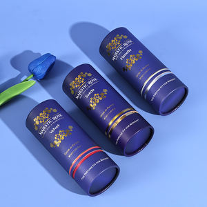 Emballage en tube de papier personnalisé avec estampage à chaud en or pour crème de soin de la peau, huile essentielle de luxe, parfum, emballage en tube kraft cylindrique - Product Image 5