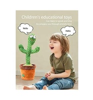 Cactus Dansant Amusant, Peluche Parlante Mignonne, Design Bonbon Gélifié, Jouet Électronique USB en Plastique, Certifié EN71, Unisexe, Tous Âges