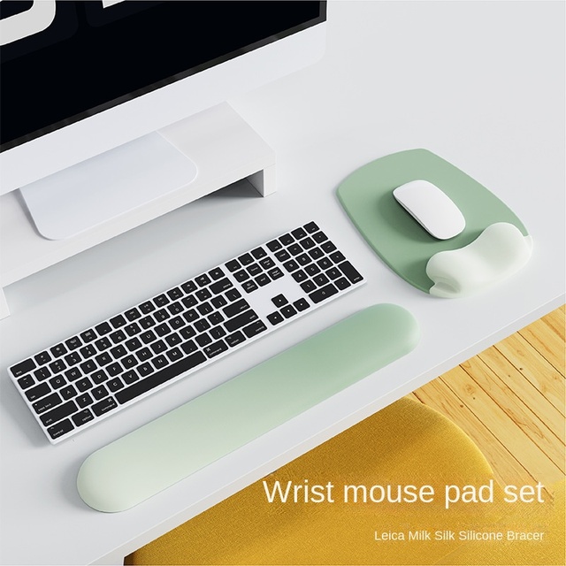 Silicone Wrist Mouse Pad with Wrist Rest Gradient Simple Office Desktop Non-Slip Hand Support Ergonomic Computer Pad Mouse Pad