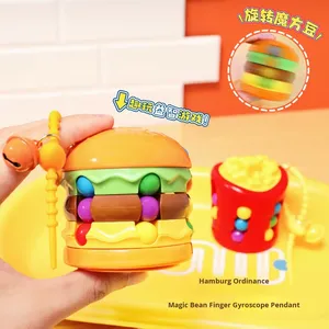 QG Xách Tay 3D Cube Keychain Bánh Hamburger Khoai Tây Chiên Căng Thẳng Cứu Trợ Câu Đố Bền Nhựa Đồ Chơi Nhỏ 14 + Cặp Vợ Chồng Tuyệt vời Fidget Spinners - Product Image 3