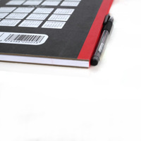 Carnet à couverture rigide A4 noir, reliure cousue, 192 pages, pages lignées, pour l'école et le bureau, vente en gros d'usine, en stock