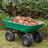 Chariot de jardinage robuste à 4 roues pour extérieur, brouette basculante pour jardin et cour