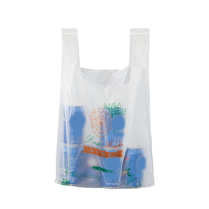 Eco-friendly Hot Sale 100% Compostable T-shirt <b>Bag</b> for Food and <b>Vegetable</b> Packing - Product Image 1