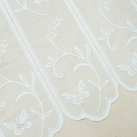 Voilage court style japonais en polyester fin tricoté, motif à petits trous, blanc, pour fenêtre