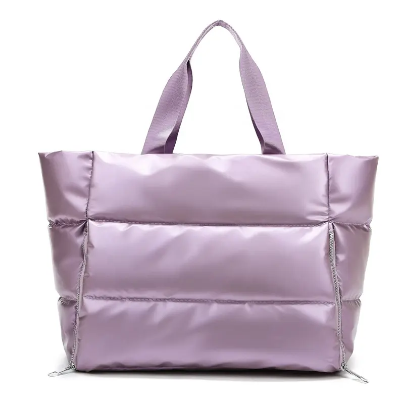 Waterproof Large Capacity Ladies Puffer Duffle Tote Bag Handbag Quilted Puffer Tote Bag For Women