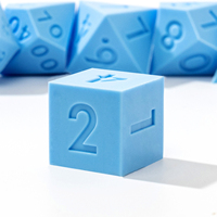 Ensemble de dés DND en silicone bleu ciel, faits à la main, écologiques, à bords tranchants, 1 pièce, polyédriques pour Dungeons & Dragons, jeux de rôle de table
