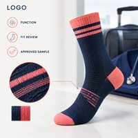 Chaussettes de compression de soutien en Spandex et Nylon pour infirmières, confortables pour le travail, gris royal, soutien gradué, ajustement du bout du pied