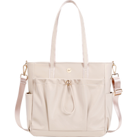 Sac fourre-tout pour ordinateur portable en nylon imperméable pour femmes, sac à bandoulière pour ordinateur, sac à main multi-poches pour le travail au bureau avec sangle de bagage