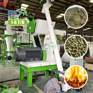 Powerful Waste Recycling 1-6 T/H Grass Clippings Fuel Pellet Plant