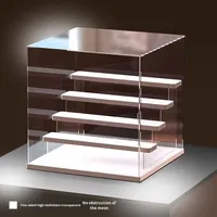 Présentoir en acrylique haute définition grande capacité, boîte de rangement transparente anti-poussière de 3 mm, fait main, pour poupées