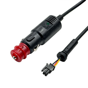Cable de alimentación CC de 10A con enchufe rojo de 12-24V, cable de extensión para encendedor de coche con extremo desforrado para uso en vehículos - Product Image 2