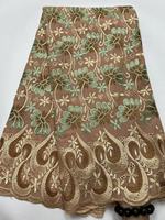 K/C Factory Vente en gros Dentelle voile suisse 100% coton Broderie florale multicolore 5 yards Tissu nigerien pour mariage et soirée