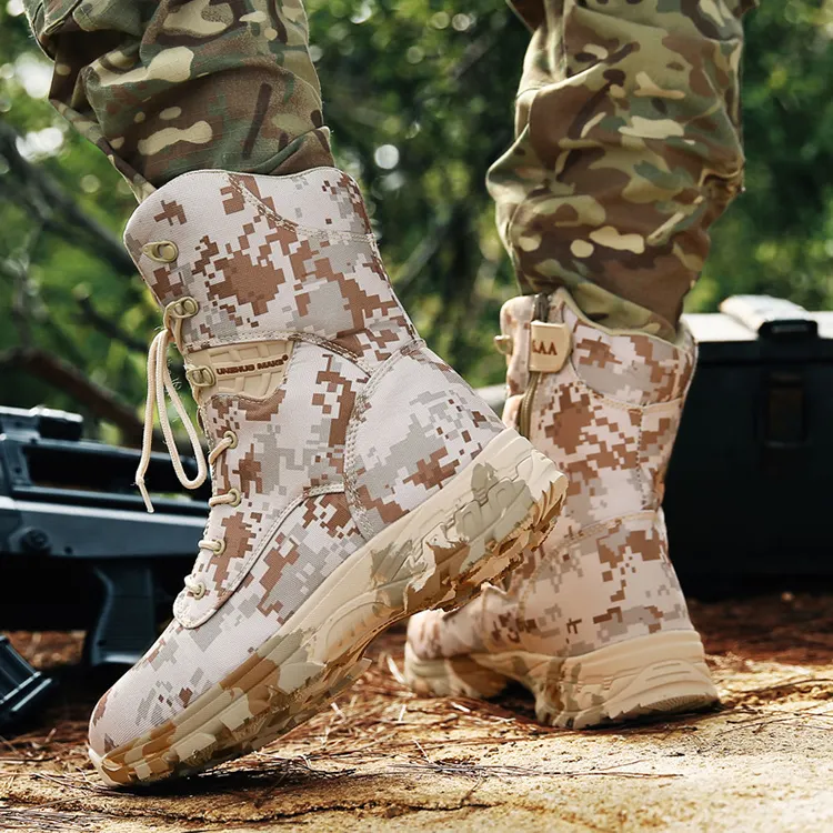 botas militares de camuflaje de la selva para exteriores Botas tácticas para hombre color negro impermeables de alto nivel para combate 