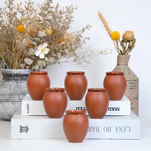 2 OZ Mini Clay Mexican Cantaritos De <span class=keywords><strong>Barro</strong></span> Pottery Shot Glasses Cup para Tequila Margaritas Mojitos - Product Image 1