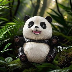 Cute Panda Sculpted Figurine Epoxy <b>Resin</b> Creative Animal Office Tabletop Healing Folk Art Crafts Business <b>Gift</b> - Product Image 1