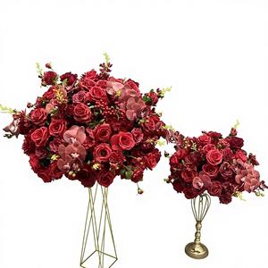 Rosas Artificiales de Seda Suave para Centros de Mesa de Boda, Tamaño Personalizable, Bola de Flores Grande con Diseño Asimétrico, Decoración para el Hogar - Product Image 1