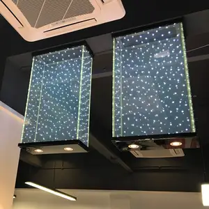 High quality texture luminous LED glass laminated display glass with embed LED lights for interior and exterior decorative