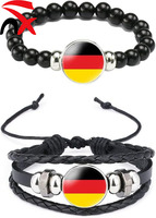 Bracelet en cuir personnalisé avec drapeau national, bijou tressé à la main pour activités de plein air et décoration