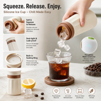 Lvyin Bac à glaçons en silicone moderne et minimaliste, conception à pression, qualité alimentaire, hermétique, congélation rapide, refermable pour boissons froides