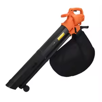 Souffleur à feuilles électrique industriel 120V, aspirateur et broyeur - Outil de jardin portatif 3-en-1 avec sac à débris de 35L
