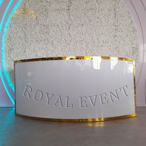 Table de comptoir extérieure <span class=keywords><strong>moins</strong></span> chère Table de bar ronde en acrylique ensemble de Tables de bar de mariage pour cocktail en or à vendre - Product Image 1