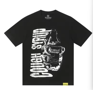 T-shirt da <span class=keywords><strong>uomo</strong></span> a <span class=keywords><strong>maniche</strong></span> <span class=keywords><strong>corte</strong></span> stampata in cotone 100% pesante di alta qualità con stampa 'THAT'S AWFUL LOT OF COUGH SYRUP' e scansionabile - Product Image 3