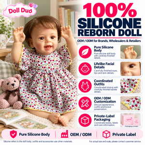 Muñeca Duo Personalizada de Silicona de Cuerpo Completo de 18 Pulgadas, Muñeca Reborn con Vestido Floral, Manos Levantadas, Sonriente, Regalo de Navidad - Product Image 1