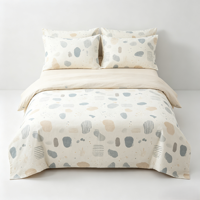 Ensemble de literie en microfibre imprimé et uni assorti, 4 pièces, vente en gros, taille Queen et King, pour les distributeurs de revente en gros