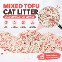Litière pour chat personnalisée de marque, 2,5 kg, en forme de bande blanche, à base de tofu, emballage sous vide, marque privée, agglomération rapide, directement de l'usine