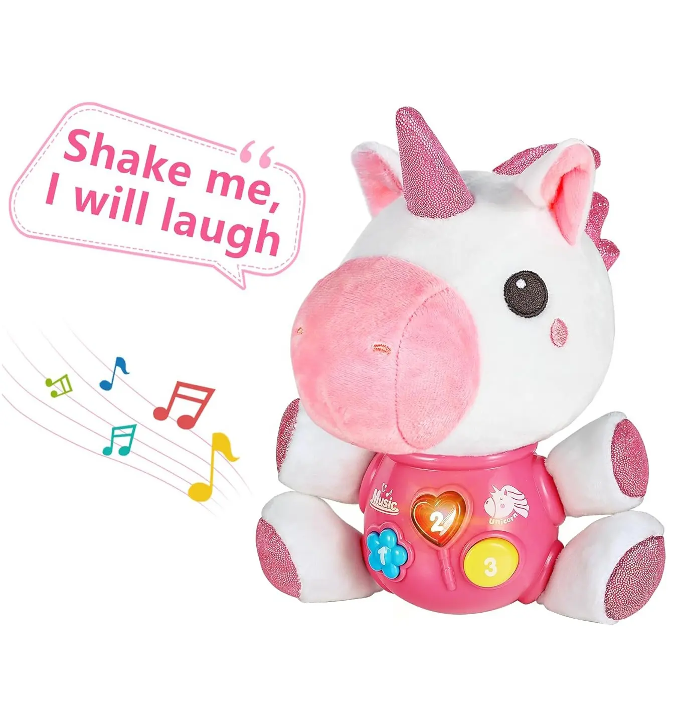 Nouveau-né filles cadeau d'anniversaire licorne en peluche doux animaux en peluche jouets en peluche bébé jouet musical avec 12 chansons apaisantes