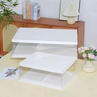 Boîte d'emballage de gâteau de fête avec couvercle en papier transparent de couleur blanche de forme rectangulaire de grande taille