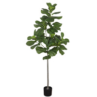 Ficus Lyrata Celebrity INS Palmier Artificiel en Pot, Plante en Plastique à Toucher Naturel, Longue Durée, Ficus à Feuilles de Violon