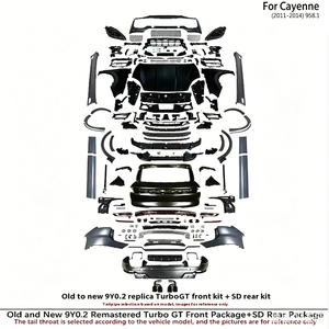 Kit carrosserie pour <span class=keywords><strong>Cayenne</strong></span> 2011-2017 : Nouveau design sport 2025, pare-chocs avant, phares, pare-chocs arrière, feux arrière, capot - Product Image 2