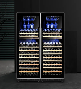 Refroidisseur à vin autoportant d'une capacité de 300 bouteilles Compresseur de réfrigérateur Armoire à vin thermostatique à double zone - Product Image 3