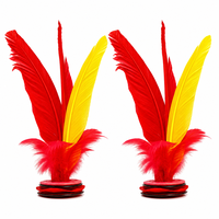 Jianzi traditionnel chinois fait main en plumes, volant tissé durable pour le sport et les jeux en plein air, idéal pour l'entraînement et les matchs.