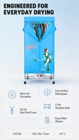 Séchoir à linge électrique domestique 1000W, double couche, tubes en acier inoxydable H-802F, machine de séchage Good Wife HaOQIZI