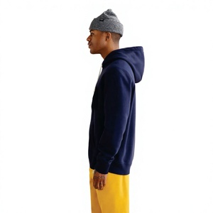 Sweat-shirt à capuche bleu marine pour homme avec imprimé souris blanche, coupe classique, en coton French Terry, décontracté, pour l'automne - Product Image 4
