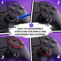 Anneaux d'accentuation octogonaux à claviers intégrés, couleur Rouge Carmin, pour coques EXtremeRate PS5 Luna Redesigned et PS4 Ghost Redesigned