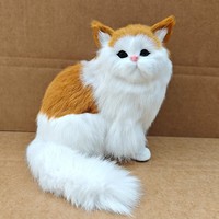 Accessoires pour chat persan simulé en fourrure de lapin faits à la main, produits pour chat noir de cinéma et télévision, décoration en peluche animale mignonne pour la maison et l'intérieur