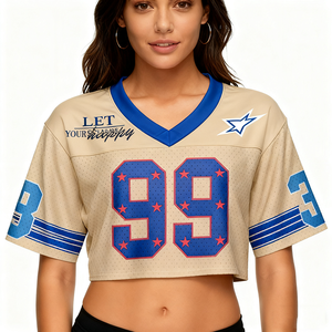 T-shirts amples Y2K personnalisés pour femmes, col en V, manches courtes, vêtements de sport, hauts en maille, streetwear, jersey court – Fabrication chinoise - Product Image 5
