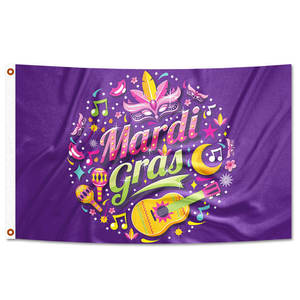 Nouveau <span class=keywords><strong>drapeau</strong></span> Mardi Gras imprimé de vacances de carnaval d'Orléans de 3x5 pieds - Product Image 4