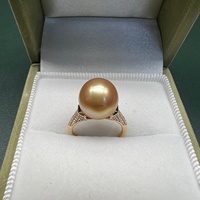 Bijoux élégants pour femmes de style vintage, marque Pmr, fabrication chinoise, argent plaqué, perle d'eau douce naturelle cultivée ronde blanche de qualité supérieure, bague